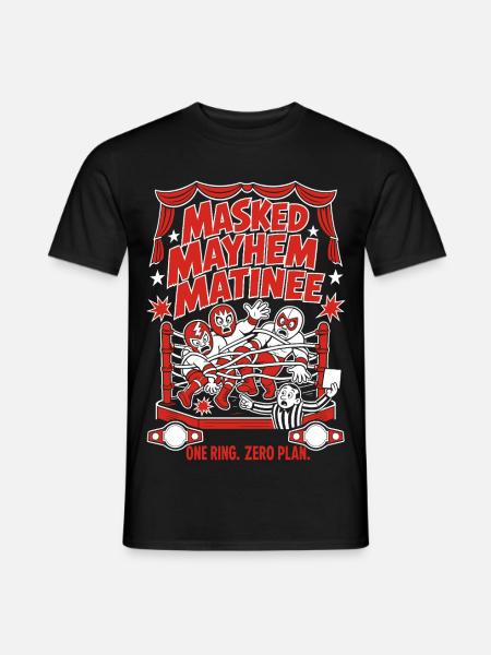 Masked Mayhem Wrestling Chaos - Männer T-Shirt - Schwarz