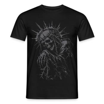 Untoter Priester mit Dornenkrone Gothic  - Männer T-Shirt - Schwarz - Vorne - AI Model Male 178 light (178cm)