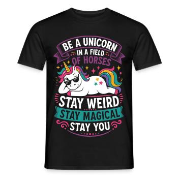 Einhorn – Be a Unicorn, Stay Magical - Männer T-Shirt - Schwarz - Vorne - AI Model Male 178 light (178cm)