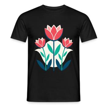 Blumen - Frühling - Sommer - Blüten - Männer T-Shirt - Schwarz - Vorne - AI Model Male 178 light (178cm)