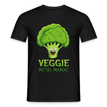 Veggie Metal Maniac - Musique Vegan - Dicton - T-shirt homme - noir - Devant - AI Model Male 178 light (178cm)
