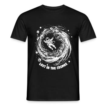 Lost in the Cosmos - Astronaut - Weltall - Männer T-Shirt - Schwarz - Vorne - AI Model Male 178 light (178cm)