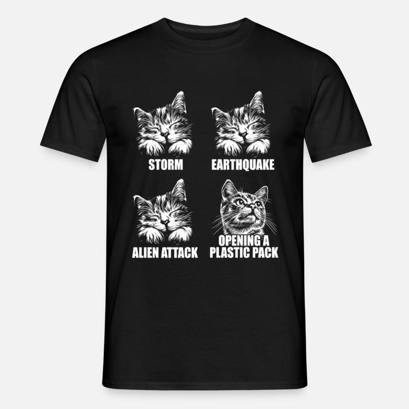Cat - selective perception - saying - Men's T-shirt - black