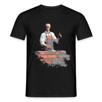 Merz - Mauer - Brandmauer gegen rechts - Männer T-Shirt - Schwarz - Vorne - AI Model Male 178 light (178cm)