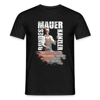 Merz - Bundeskanzler - Brandmauer gegen rechts - Männer T-Shirt - Schwarz - Vorne - AI Model Male 178 light (178cm)