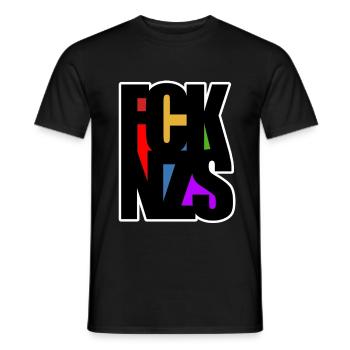 FCK NZS - Gegen Rechts - Nie wieder ist jetzt - Männer T-Shirt - Schwarz - Vorne - AI Model Male 178 light (178cm)