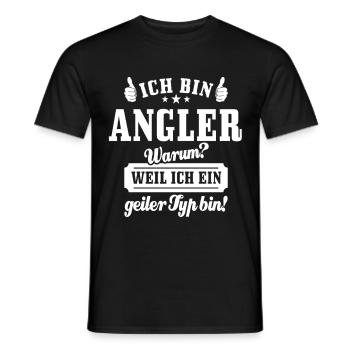 Ich bin Angler weil ich ein geiler Typ bin - Männer T-Shirt - Schwarz - Vorne - AI Model Male 178 light (178cm)
