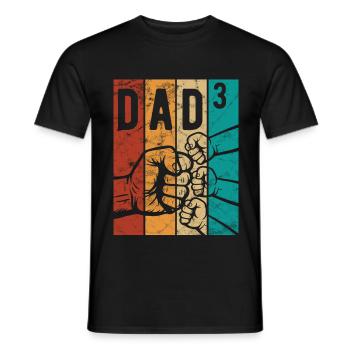 Dad 3 - Papa von drei Kindern - Team - Familie - Männer T-Shirt - Schwarz - Vorne - AI Model Male 178 light (178cm)