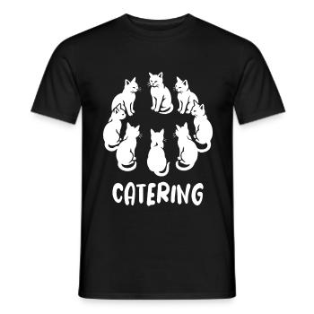 Cat's ring - Catering pun with cat - Men's T-Shirt - black - Front - AI Model Male 178 light (178cm)