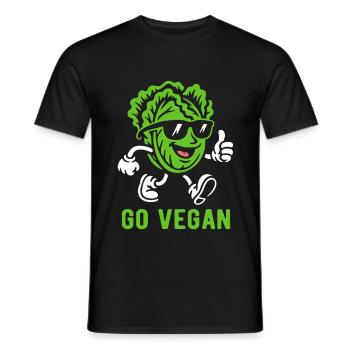 Salade - Go Vegan - Régime végétalien - T-shirt homme - noir - Devant - AI Model Male 178 light (178cm)