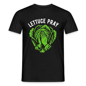 Lettuce pray - pun - Men's T-Shirt - black - Front - AI Model Male 178 light (178cm)