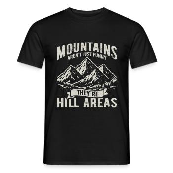Mountains are hill areas - hilarious pun - Männer T-Shirt - Schwarz - Vorne - AI Model Male 178 light (178cm)