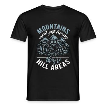 Mountains are hill areas - hilarious pun - Männer T-Shirt - Schwarz - Vorne - AI Model Male 178 light (178cm)