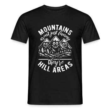 Mountains are hill areas - hilarious pun - Männer T-Shirt - Schwarz - Vorne - AI Model Male 178 light (178cm)
