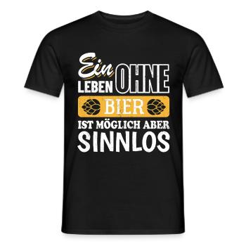 Ein Leben ohne Bier ist moglich aber sinnlos - Männer T-Shirt - Schwarz - Vorne - AI Model Male 178 light (178cm)