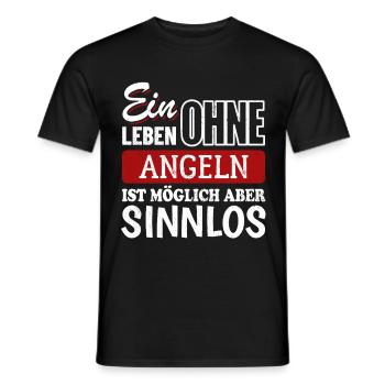 Ein Leben ohne Angeln ist möglich aber sinnlos - Männer T-Shirt - Schwarz - Vorne - AI Model Male 178 light (178cm)