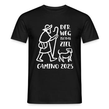 Der Weg ist das Ziel - Camino 2025 - Pilgern - Männer T-Shirt - Schwarz - Vorne - AI Model Male 178 light (178cm)