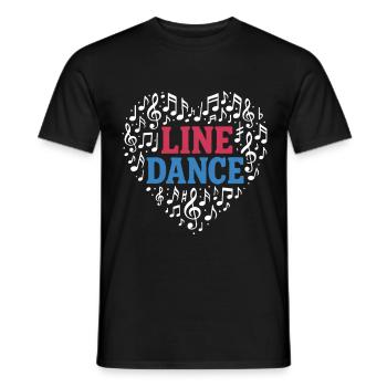 Danse en ligne - Danse avec le cœur - Musique Cadeau - T-shirt homme - noir - Devant - AI Model Male 178 light (178cm)