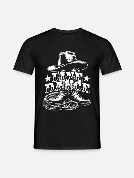 Line dance - Linedancing Country Fan - Geschenk - Männer T-Shirt - Schwarz