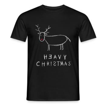 Heavy Christmas - lustiges Rentier - Geschenk - Männer T-Shirt - Schwarz - Vorne - AI Model Male 178 light (178cm)