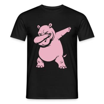 Dabbing Hippo - Dab Dance - Geschenk - Männer T-Shirt - Schwarz - Vorne - AI Model Male 178 light (178cm)