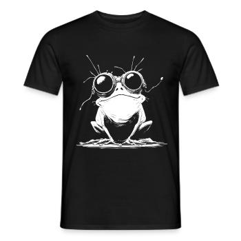 Frosch - Amphibie Cartoon Steampunk - Männer T-Shirt - Schwarz - Vorne - AI Model Male 178 light (178cm)
