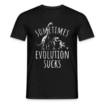 Parfois, l’évolution craint - Dinosaure - Poulet - T-shirt homme - noir - Devant - AI Model Male 178 light (178cm)