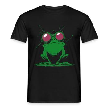 Frosch - Amphibie Cartoon Steampunk - Männer T-Shirt - Schwarz - Vorne - AI Model Male 178 light (178cm)