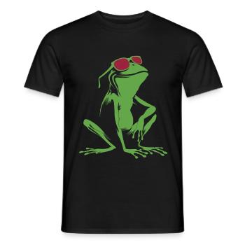 Frosch - Amphibie Cartoon Geschenk - Männer T-Shirt - Schwarz - Vorne - AI Model Male 178 light (178cm)