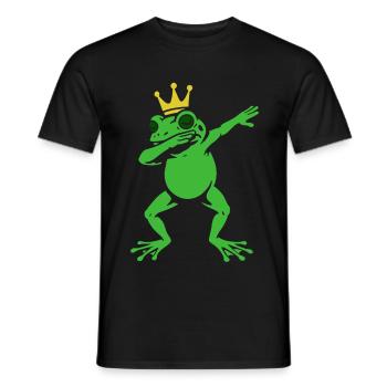 Dabbing Frog with Crown - Dab Dance - Gift - Men's T-Shirt - black - Front - AI Model Male 178 light (178cm)