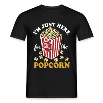 I'm just here for the Popcorn - crispy & delicious - Men's T-Shirt - black - Front - AI Model Male 178 light (178cm)