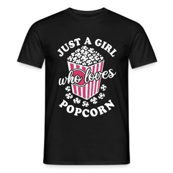 Just a girl who loves popcorn - crispy & delicious - Men's T-Shirt - black - Front - AI Model Male 178 light (178cm)
