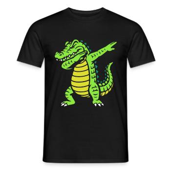 Alligator dabbing - Krokodil - Geschenk - Männer T-Shirt - Schwarz - Vorne - AI Model Male 178 light (178cm)