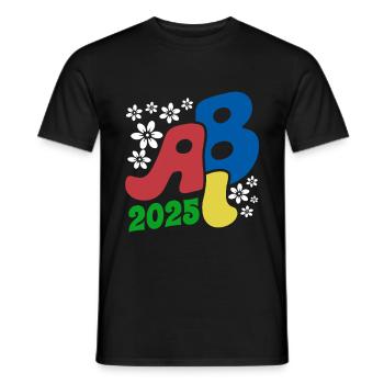 Abi 25 - Abitur - Blumen Geschenk - Männer T-Shirt - Schwarz - Vorne - AI Model Male 178 light (178cm)