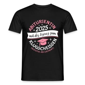 Abiturientin 2025 mit der Lizenz zum Klugscheissen - Männer T-Shirt - Schwarz - Vorne - AI Model Male 178 light (178cm)