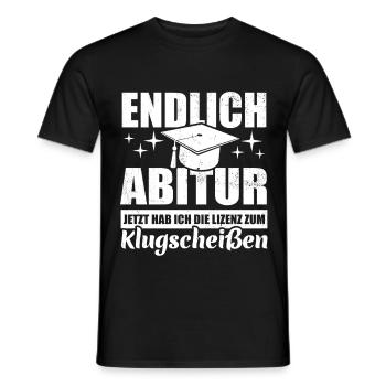 Endlich Abitur - Lizenz zum Klugscheißen - Männer T-Shirt - Schwarz - Vorne - AI Model Male 178 light (178cm)