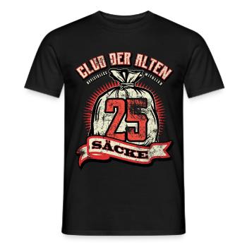 Club der alten Säcke, 25. Geburtstag - Männer T-Shirt - Schwarz - Vorne - AI Model Male 178 light (178cm)
