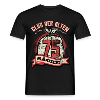 Club der alten Säcke, 75. Geburtstag - Männer T-Shirt - Schwarz - Vorne - AI Model Male 178 light (178cm)