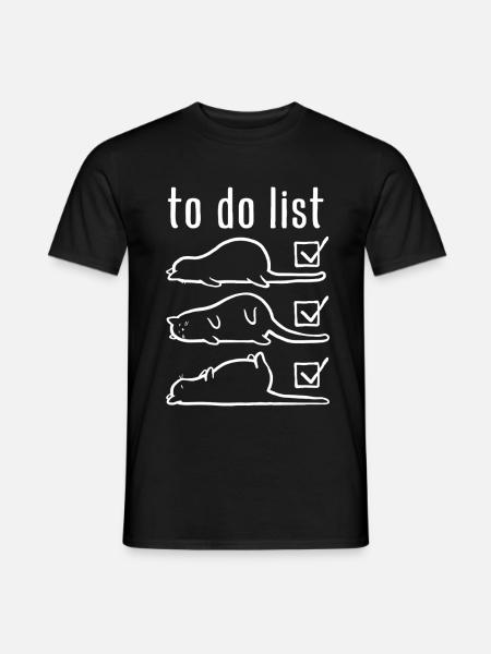 Katze - to do Liste - nichts machen - Spruch - Mænd T-shirt - sort