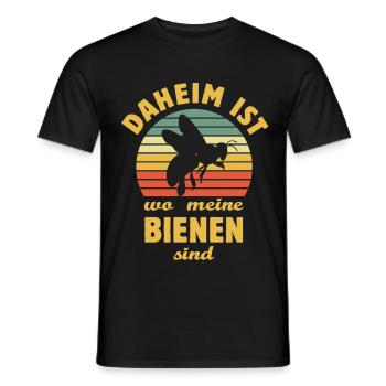 Daheim ist wo meine Bienen sind - Imker, Honig - Männer T-Shirt - Schwarz - Vorne - AI Model Male 178 light (178cm)