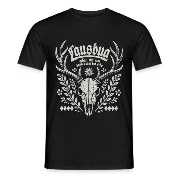 Lausbua - Schau ma moi dann seng ma scho - Gaudi - Männer T-Shirt - Schwarz - Vorne - AI Model Male 178 light (178cm)
