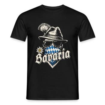 Grantler - Bavaria, marquee, beer and fun - Men's T-Shirt - black - Front - AI Model Male 178 light (178cm)