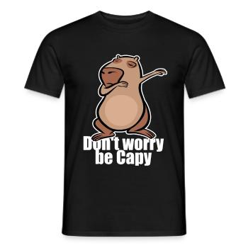 Dabbing Capybara - Don't worry be capy - Men's T-Shirt - black - Front - AI Model Male 178 light (178cm)