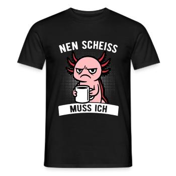Frecher Axolotl - Nen Scheiß muss ich - Kaffee - Männer T-Shirt - Schwarz - Vorne - AI Model Male 178 light (178cm)