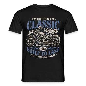 Millésime 1961 Born Moto Cadeau d’anniversaire - T-shirt homme - noir - Devant - AI Model Male 178 light (178cm)