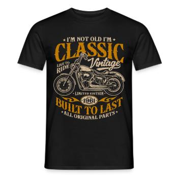 Millésime 1961 Born Moto Cadeau d’anniversaire - T-shirt homme - noir - Devant - AI Model Male 178 light (178cm)