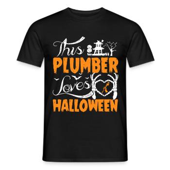 This Plumber Loves Halloween - Men's T-Shirt - black - Front - AI Model Male 178 light (178cm)