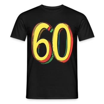 60 Number Comic - Men's T-Shirt - black - Front - AI Model Male 178 light (178cm)