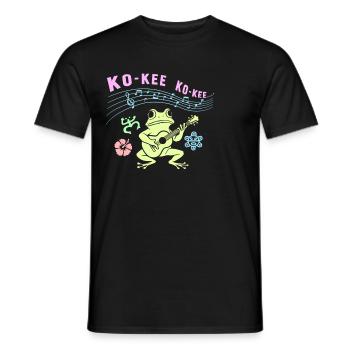 Ko-Kee Frog spielt Gitarre Melodie - Männer T-Shirt - Schwarz - Vorne - AI Model Male 178 light (178cm)