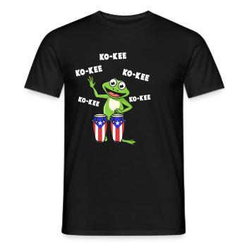 Ko-Kee Frog spielt Gitarre Melodie - Männer T-Shirt - Schwarz - Vorne - AI Model Male 178 light (178cm)